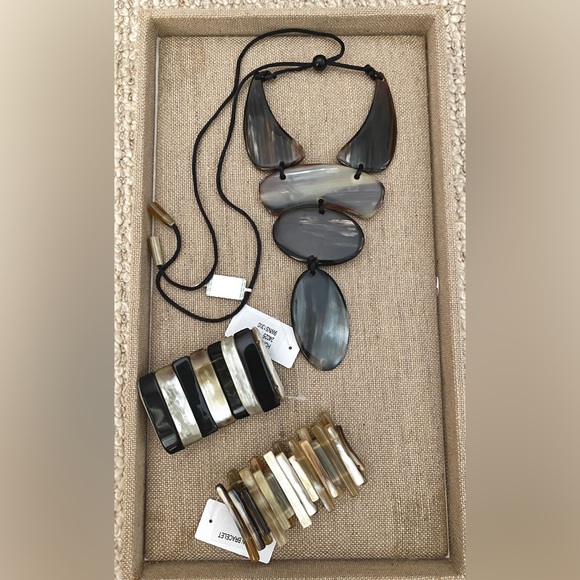 $285 NEW Natural Buffalo Horn Statement Necklace ~ Boho Chic!🌺 - Picture 3 of 5